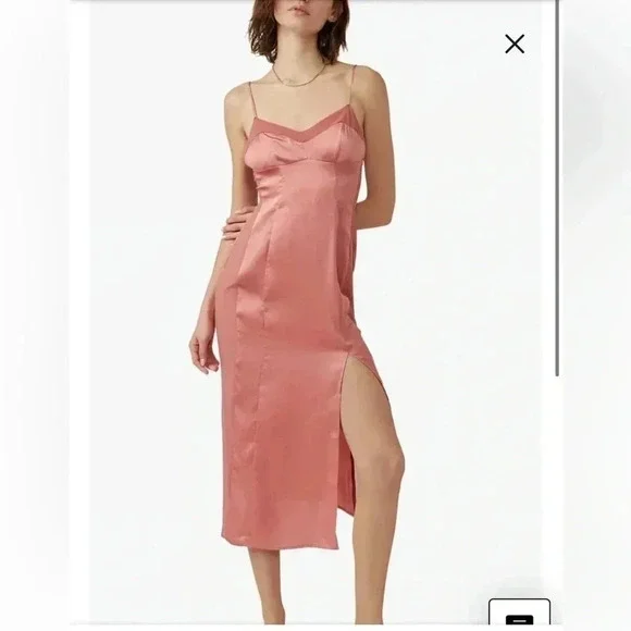 Free People City Cool Midi Slip Dress Venetian Red Size L NWT $98 GORGEOUS - Picture 8 of 16